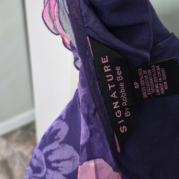 Purple Floral Ruffle-Trim Women’s Dress - Picture 9 of 10